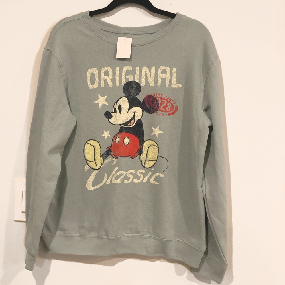 Disney Mickey Mouse Graphic Crewneck Sweater Brand New